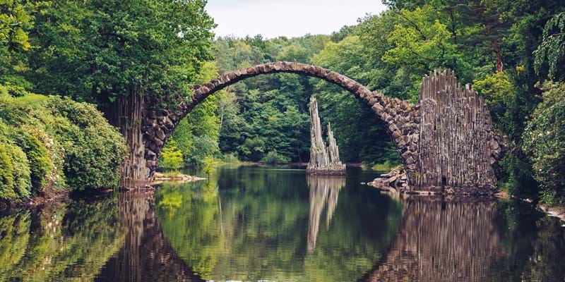Rakotz bridge, made of stone, in Kromlau, Germany