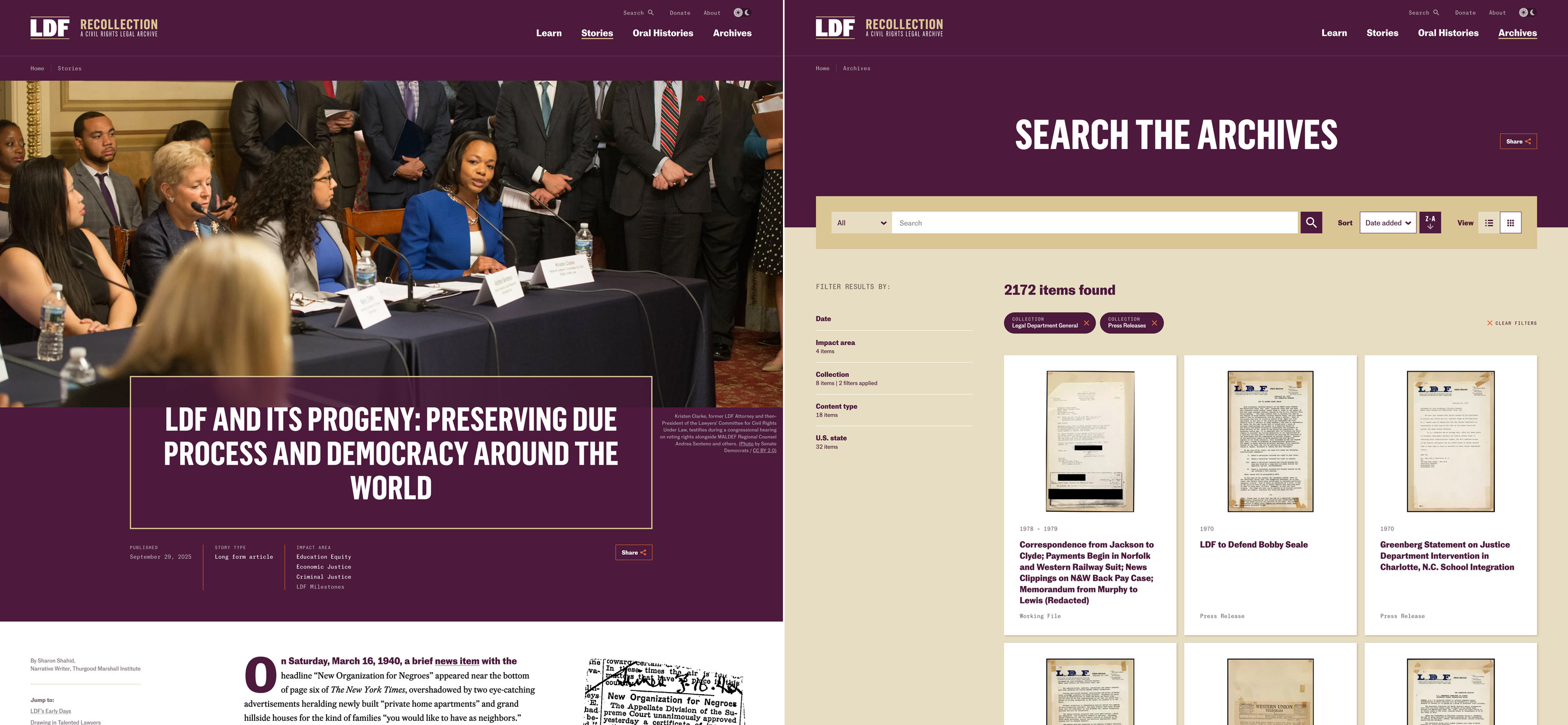 Screenshots of LDF Recollection